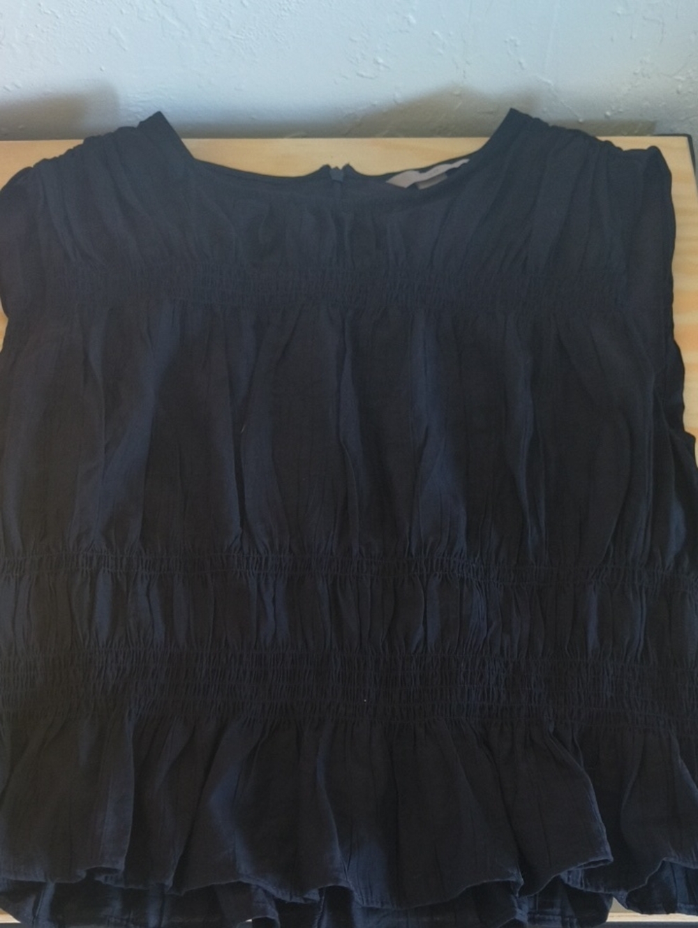 H&M Navy Blue Sleeveless Peplum Top